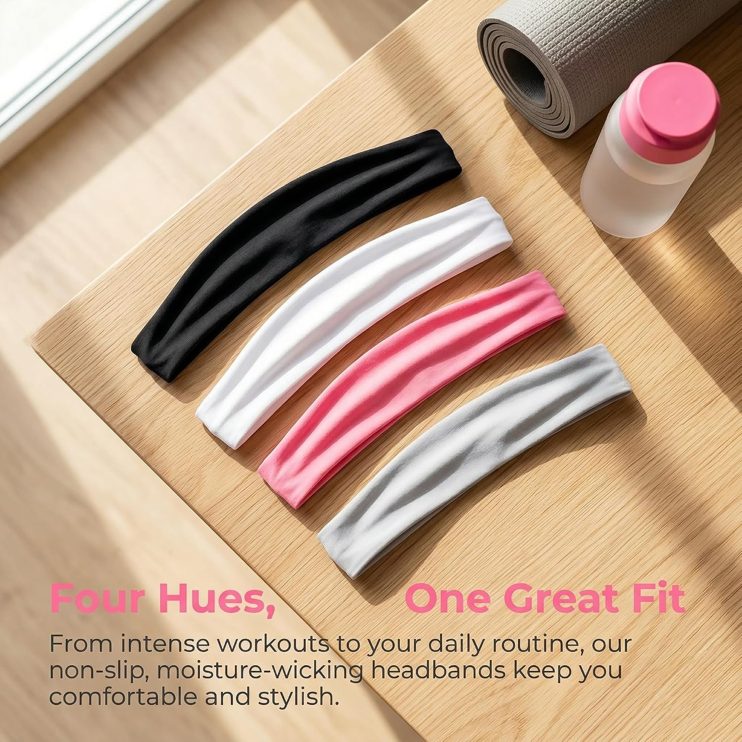 Hairband, Cloth Headbands for Women, Non Slip Soft Fabric Thin Head Band, Sweat Hairbands, Cute Hair Wrap for Girls, Fashion Hair Accessories for Women